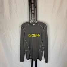Riviera Gray Rash Guard with Yellow Logo