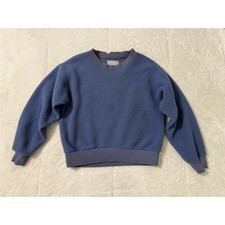 Everlane Sweatshirt Women s XS Blue Fuzzy Sherpa Teddy Pullover ReNew