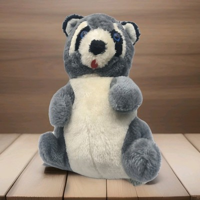 Vintage Etone International Raccoon Plush Toy 12'' Stuffed Animal 1978 Korea Toy