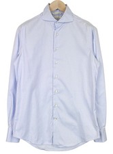 SUITSUPPLY Men's Formal Shirt 39/15 1/2 Blue Long Sleeve Extra Slim Cotton 