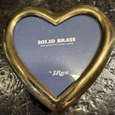 Vintage Solid Brass Heart Miniature Photo Pic...