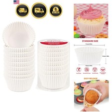 Standard White Cupcake Liners for Baking 200 Counts - Greaseproof Muffin Baki...