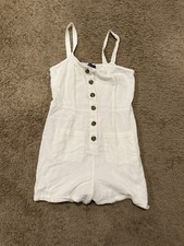 Primark White Romper With Adjustable Straps S...