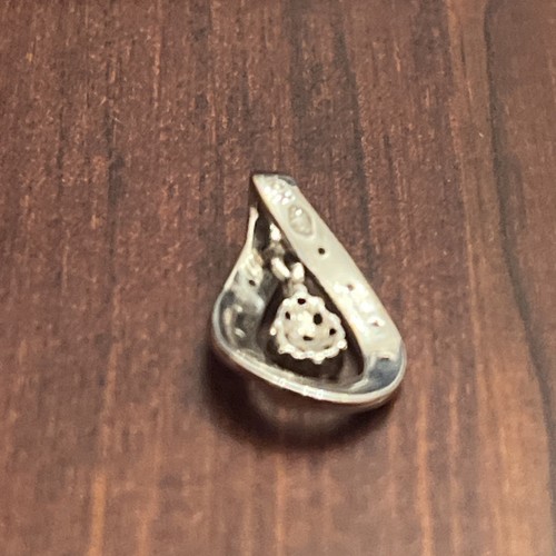 10K massives Weißgold Designer schwebender Hänger Diamant Träne Unendlichkeit Anhänger - Bild 6 von 15