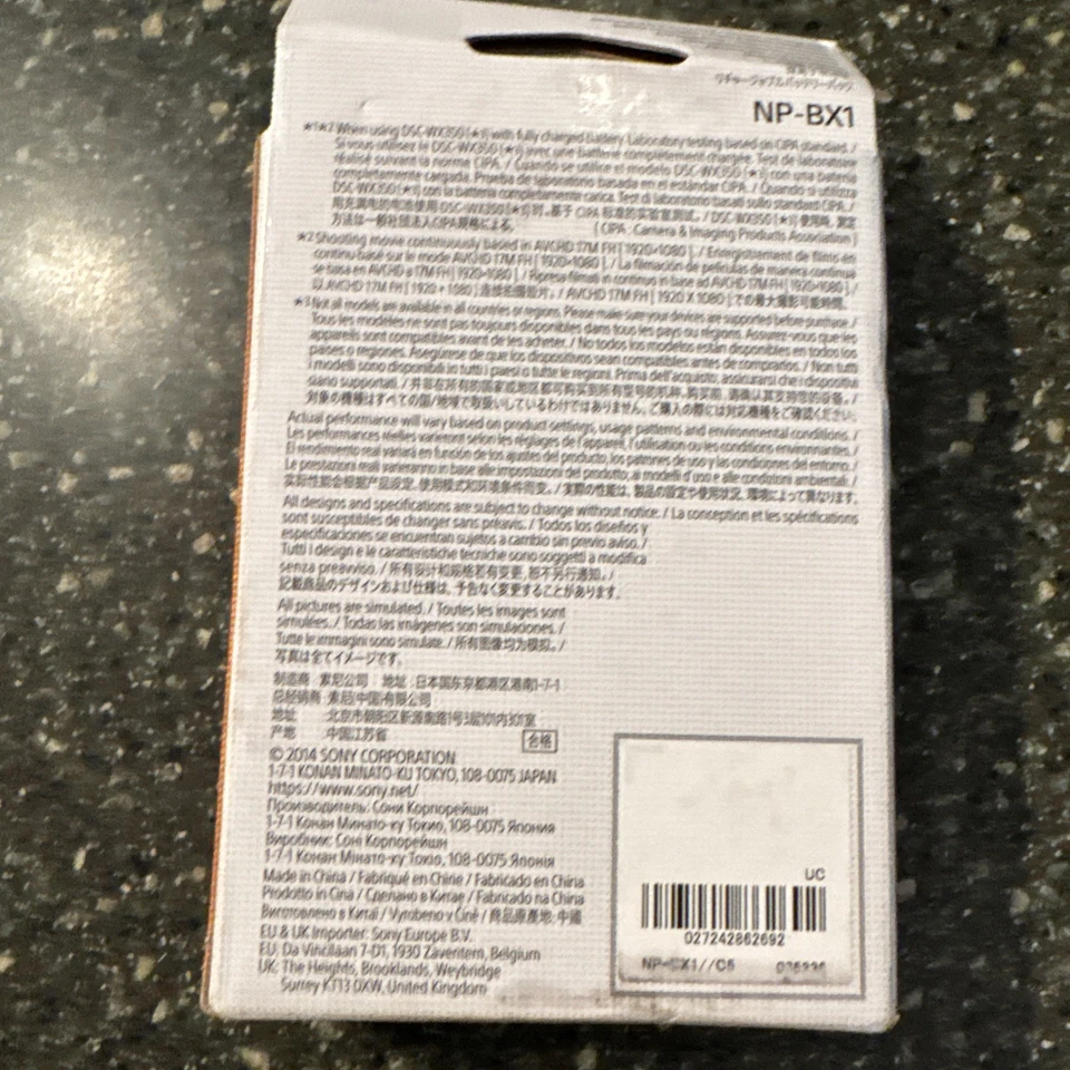 Batería recargable de iones de litio Sony NP-BX1 (3,6 V, 1240 mAh) OEM Foto 2 de 2