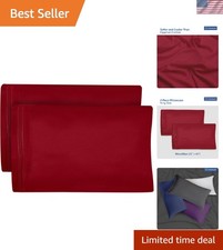 Burgundy King Size Pillow Cases - Set of 2, Wrinkle-Free Microfiber Luxury