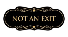 Designer Not an Exit SignBlack Gold - Medium