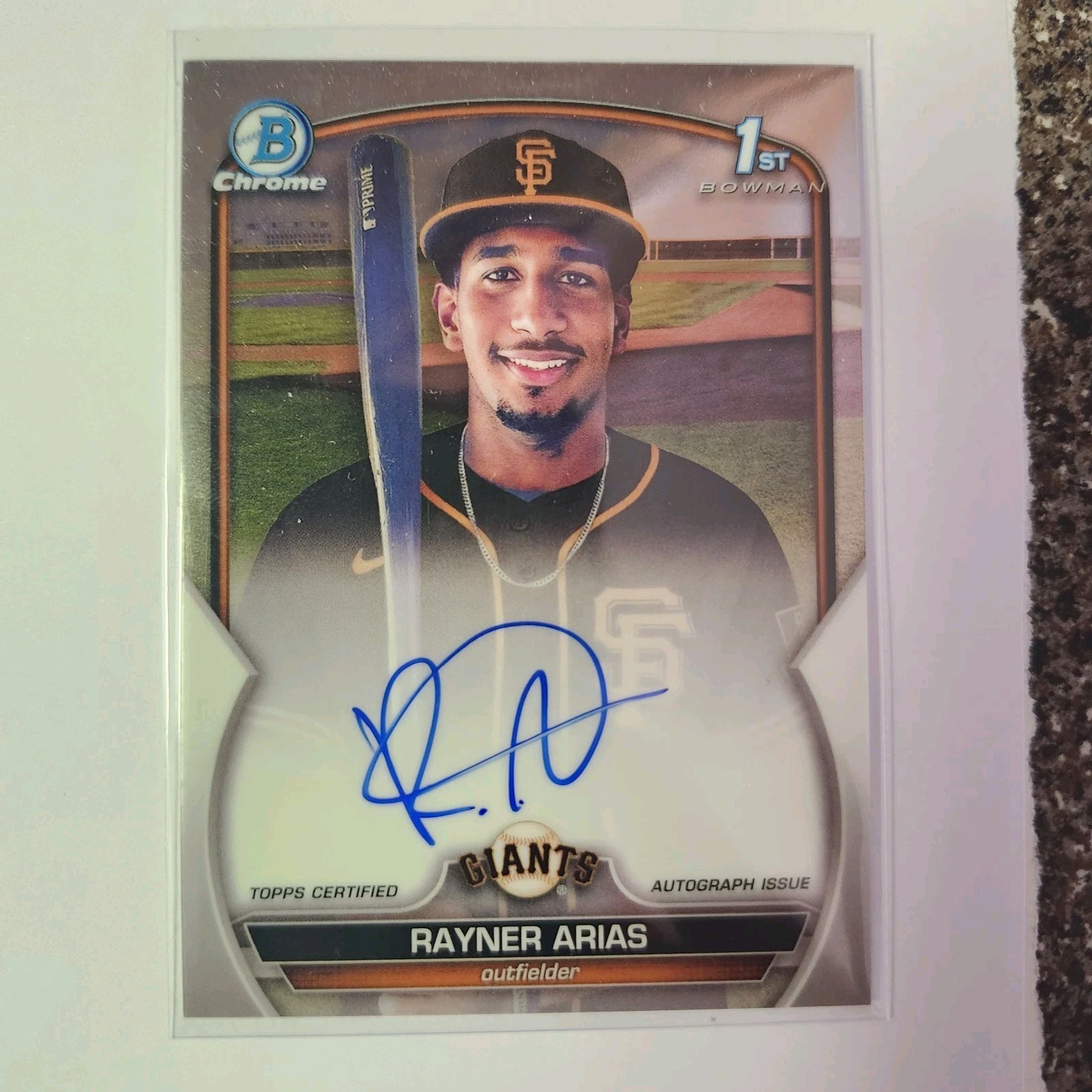 2023 Bowman Chrome Prospect Autographs Rayner Arias CPA-RA (AU, RC) Giants QTY