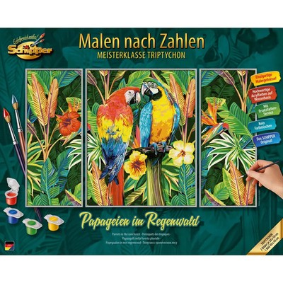 Malen nach Zahlen - Papageien im Regenwald (Tripty)