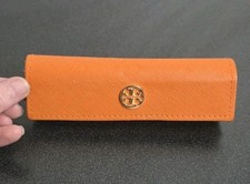 TORY BURCH ORANGE SMALL AUTHENTIC EYEGLASSES CASE EUC