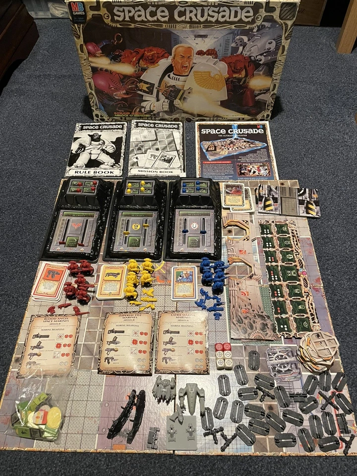 Space Crusade Board Game 1990 MB Games Workshop – Rare Close-Up Marine Box Art - Image 2 of 4