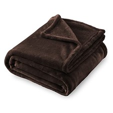 Flannel Fleece Blanket Throw Size, 50x60 inches - All Season 50" 60" Brown