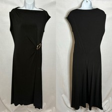 NWT The Occassion by Old Navy Black Midi Dress with Side Ring Detail size Medium