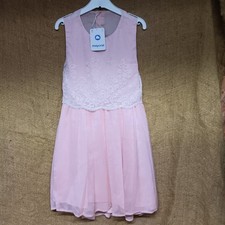 WOW MAYORAL GIRLS PEACH LACED CHIFFON TYPE DRESS SIZE 12