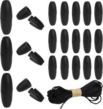 Breakaway Clasps for Lanyard, Plastic Bead Barrel Connectors 30 Sets black1