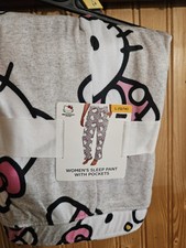 Hello Kitty Sleep Pants LG 12/14 Adult Pkts PJ's Unisex Stretch Waist 1273.3A