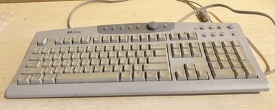 Vintage HP Gray Keyboard Hewlett Packard PS/2 Retro Gaming SK-2505 PC