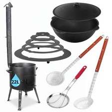 Utschak Kazan 22L Uchag Campingofen Feuerofen Deckel Eintopfofen Gulaschkanone 