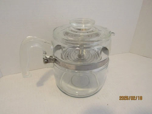 VTG. MCM PYREX GLASS WARE 7756 COFFEE POT PERCOLATOR 6 CUP COMPLETE
