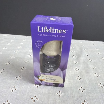 Lifelines Essential Oil Blend - In Bloom ENERGY Jasmine & Amber NEW .25 oz