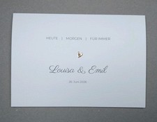 Karte zur Hochzeit personalisiert Naturpapier...