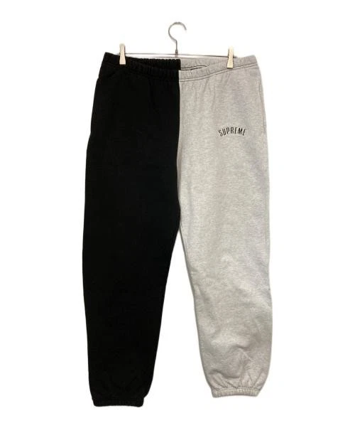 Pantalon de survêtement homme Supreme fendu XL noir/gris logo bicolore brodé occasion