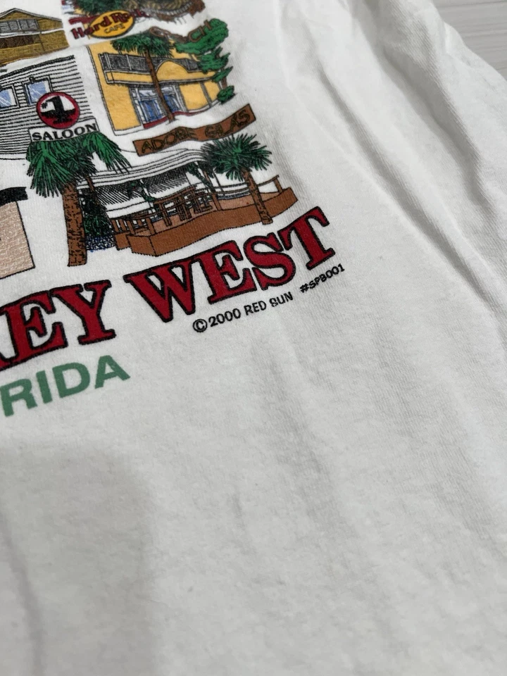 Vintage 2000 The Bars Of Key West Florida Art Destination Tee Size XL - Image 3 of 4
