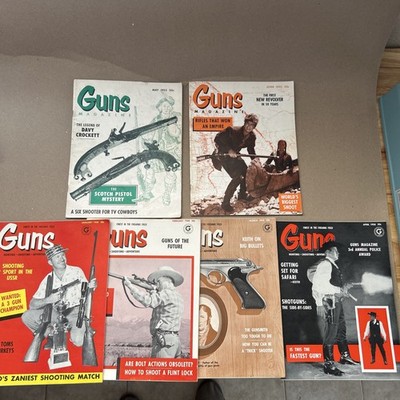 guns magazine lot Of (6) 1955 & 1958