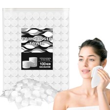 100PCS Compressed Towel Tablets   Portable Disposable Face Towels