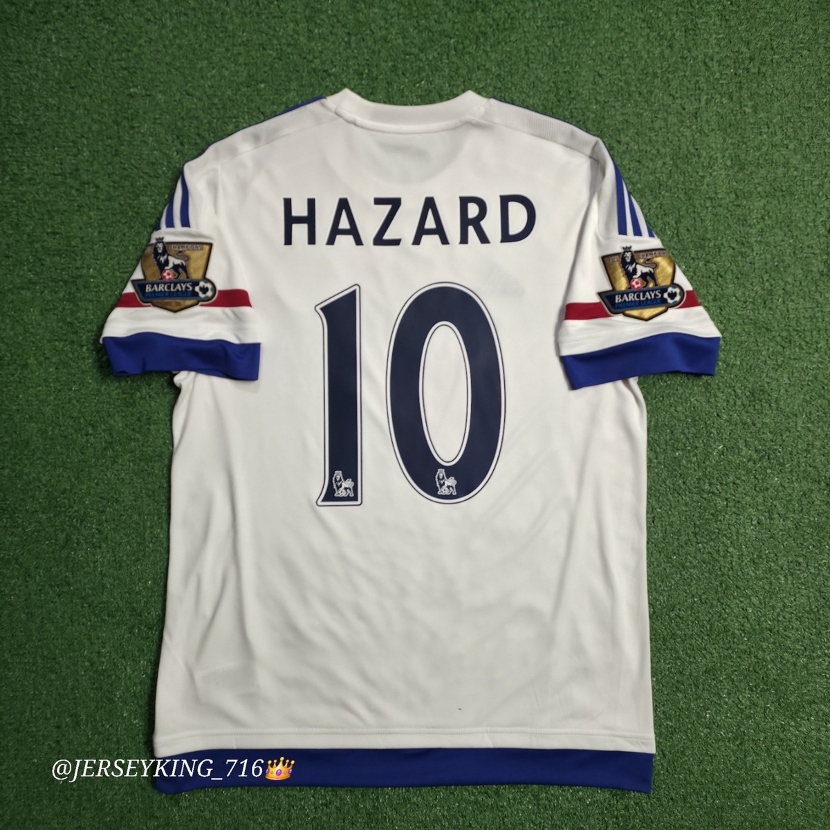 Adidas Chelsea FC Eden Hazard#10 2015/16 Away Jersey With Gold EPL 