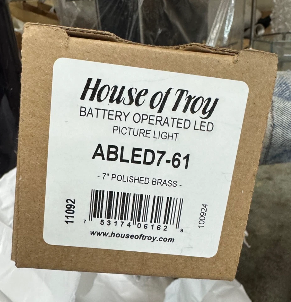 7" Advent Battery Operated LED Picture Light Polished Brass NEW ABLED7-61 - Image 3 of 3