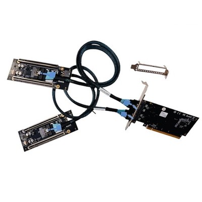 External SFF-8654 SlimSAS To 4Port PCIe X16 X4X4 2*PCIe 4.0 Adapter + 2*Cable