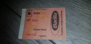 ROME VS PISA CHAMPIONSHIP 1988/89 RARE USED TICKET STADIUM TICKET
