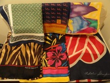 Lot of 12 Designer Silk Scarves Paoli Anne Klein Harve Bernard Adele Simpson