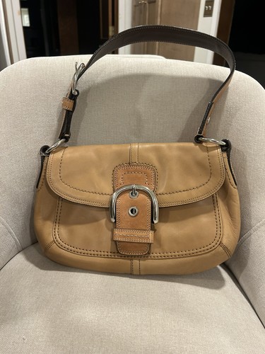 Coach Soho Tan/British Leather with Medium Buckle Flap (Style #F13105)