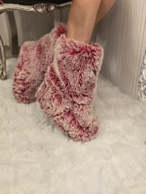 Y2k 2000er Vintage 'Animal' Faux Fur webpelz kunstpelz boots stiefel stiefelette