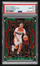 2024-25 Select Concourse Green Disco Prizm 4/5 Bub Carrington PSA 10 GEM MT 16wc