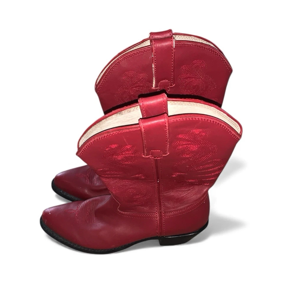 Botas de Vaquero de Cuero Rojo Durango De Colección para Mujer Talla 10 M Estilo Rodeo Occidental Foto 4 de 4