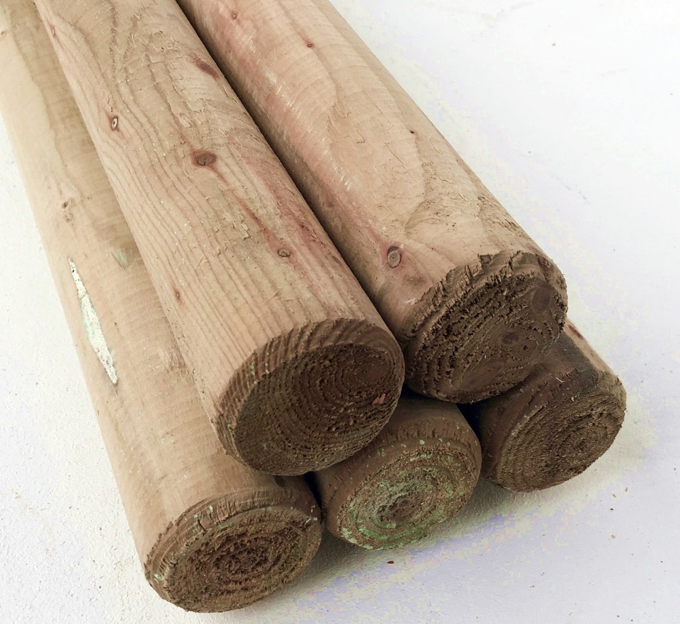 Round Wooden Fence Posts - HC4 Pressure treated - Pick the size and ...