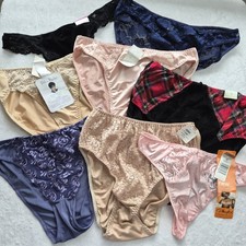 Huge Lot 3X Vintage Plus Size Panties 22/24 Satin Thong Bikini Brief Underwear