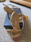 NIB VIA SPIGA "JULIE" Olive Camel Mirror Toe Leather Sandals Heels  - SIZE 9.5 M — photo 2