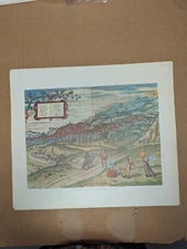 Set of 4 Lithographic Art Prints by Cartographer George Braum, XVI Century