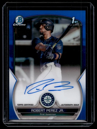 Robert Perez Jr. 2023 Bowman Chrome 1st Blue Refractor Auto Card /150 #CPA-RP