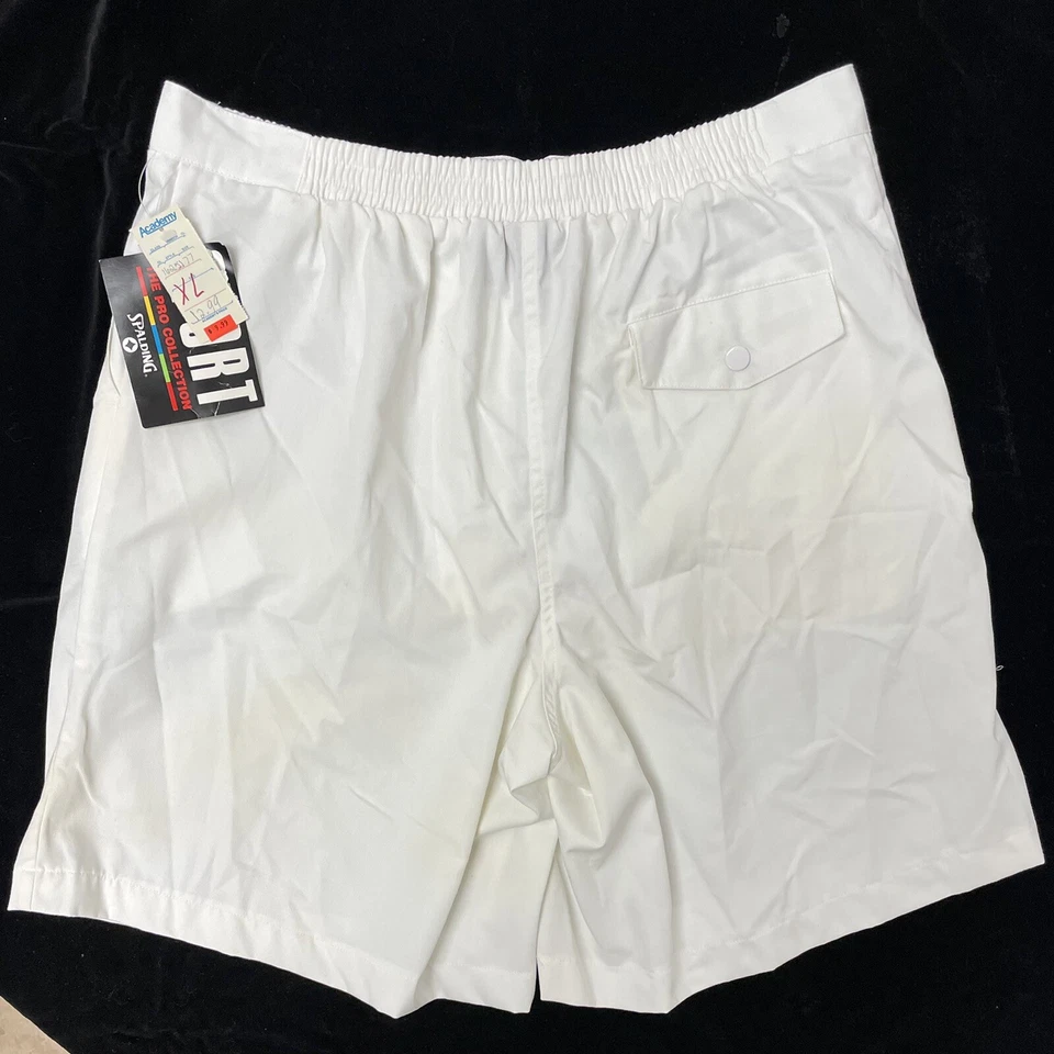 Pantalones Cortos Informales Nuevo de Colección Años 80 Spalding Sport Pro BLANCO Atléticos Baloncesto Tenis Foto 4 de 4