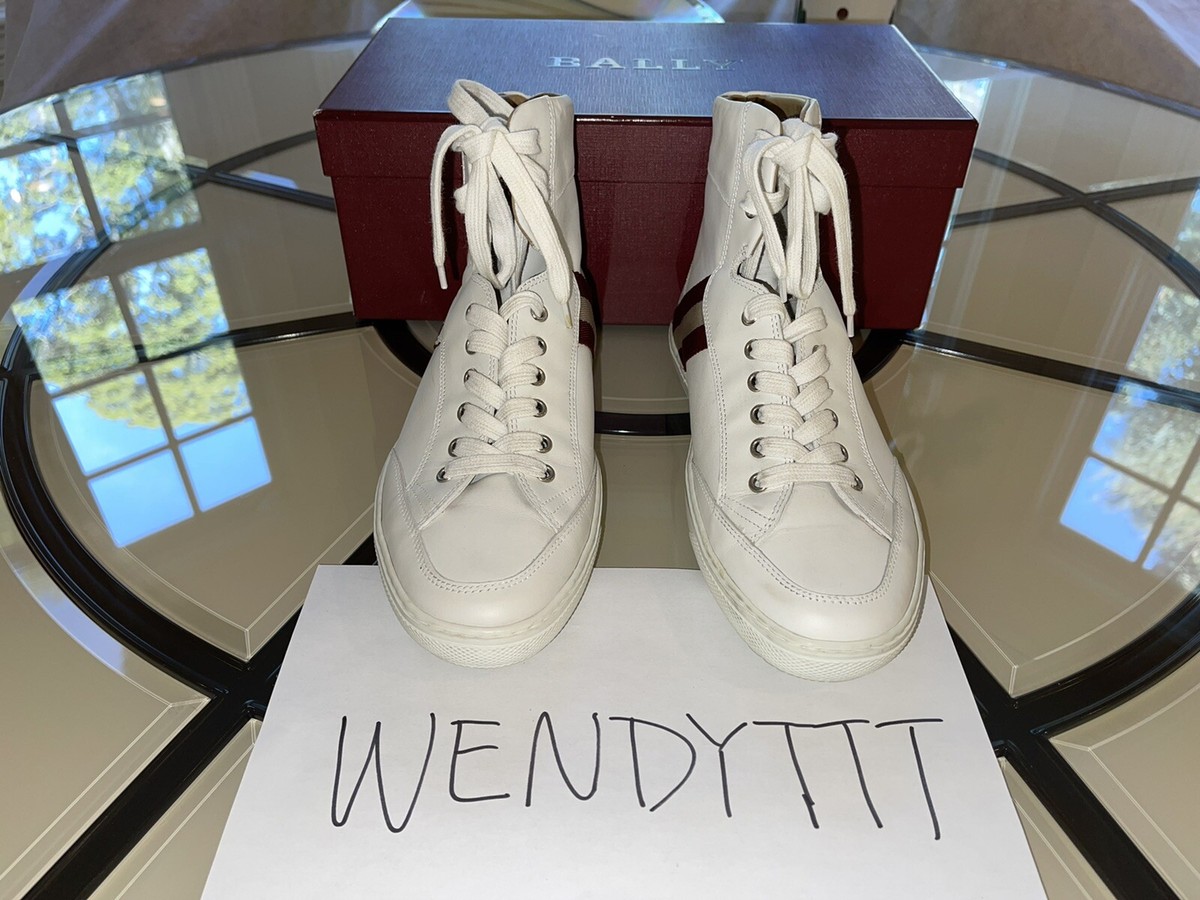 Bally Men Oldani Leather High-Top Sneakers White Mens Size  display picture 1