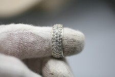 Vintage STERLING Eternity Band Ring 925 DQ CZ Size 9