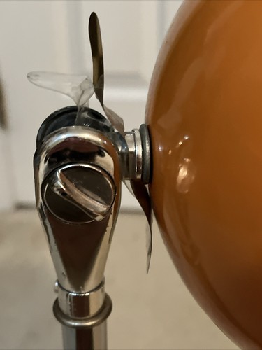 Vintage Mid Century Modern MCM Orange Orb Table Desk Lamp 23” Tall Works C Desc - Picture 9 of 14