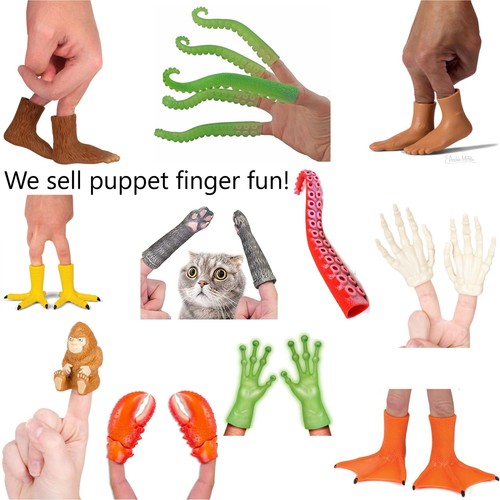 Garras de langosta de dedo (juego de 2) divertidos juguetes de juego de marionetas de mano - Archie McPhee - Imagen 9 de 9