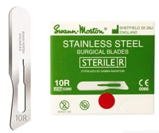 Swann-Morton #10R Sterile Surgical Blades, Stainless Steel [Individually Packed]
