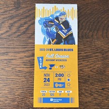 Spencer Stastney First 1st NHL Goal Full Ticket Stub 11/24/23 Predators @ Blues